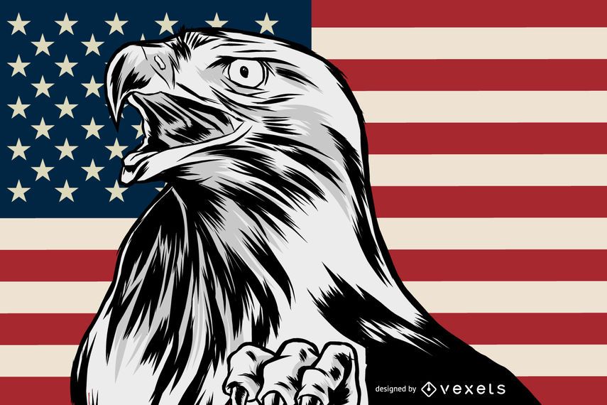 Download Patriotic American Eagle Illustration Vector Download