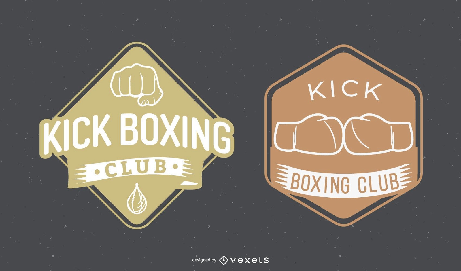 Conjunto de emblemas do Kick Boxing