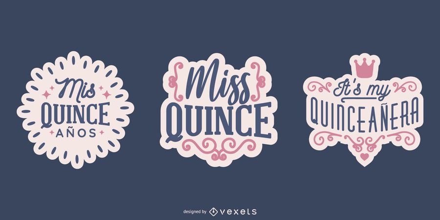 Conjunto de diseño de letras QUINCE Conjunto de diseño de letras QUINCE