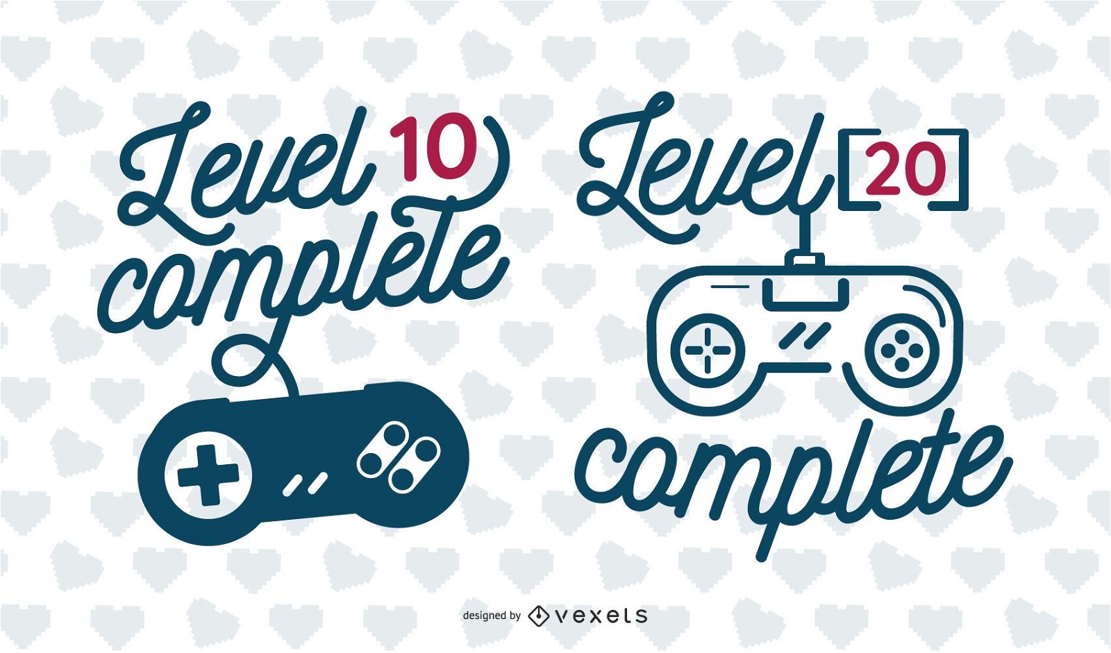 Level Complete Lettering Illustration