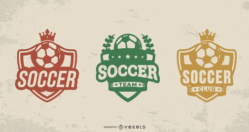 Soccer ball badge set
