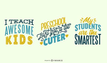 Preschool teacher lettering set Preschool teacher lettering set