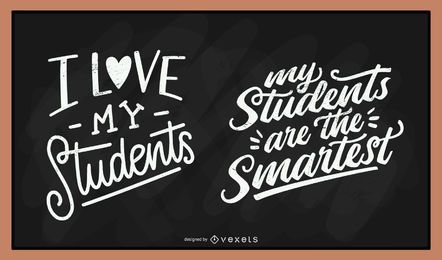 Students chalk lettering set Students chalk lettering set