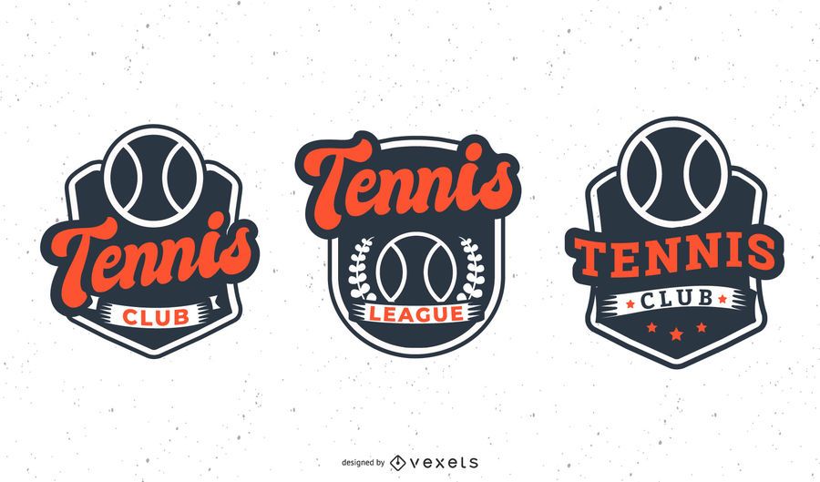 Tennis club badge set Tennis club badge set