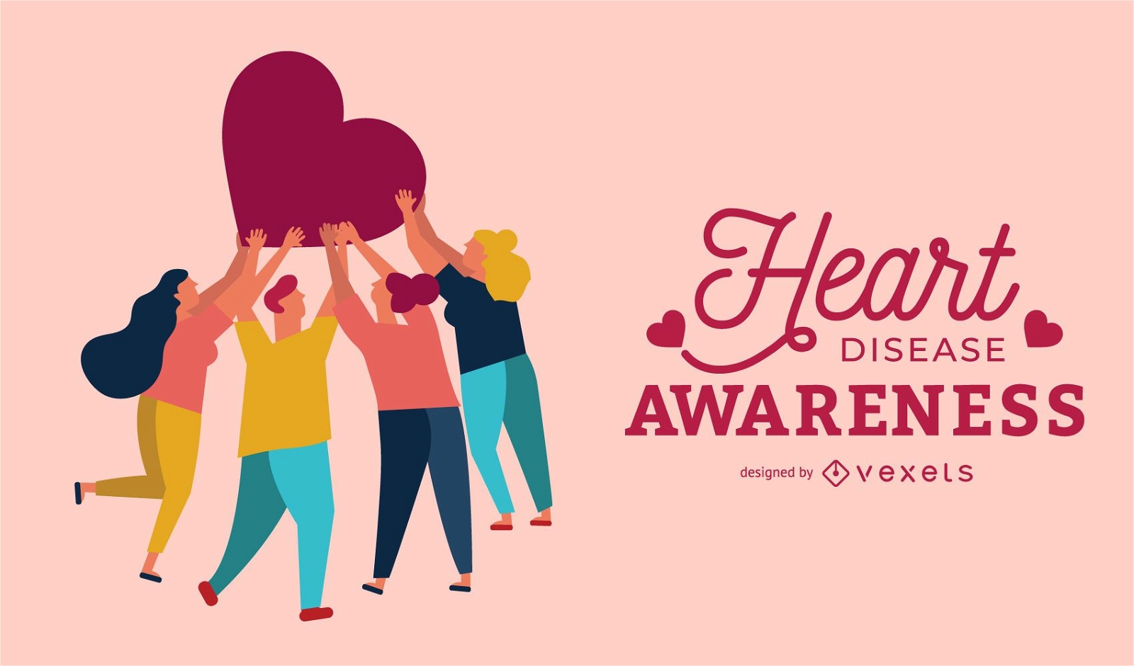 Heart disease awareness illustration design