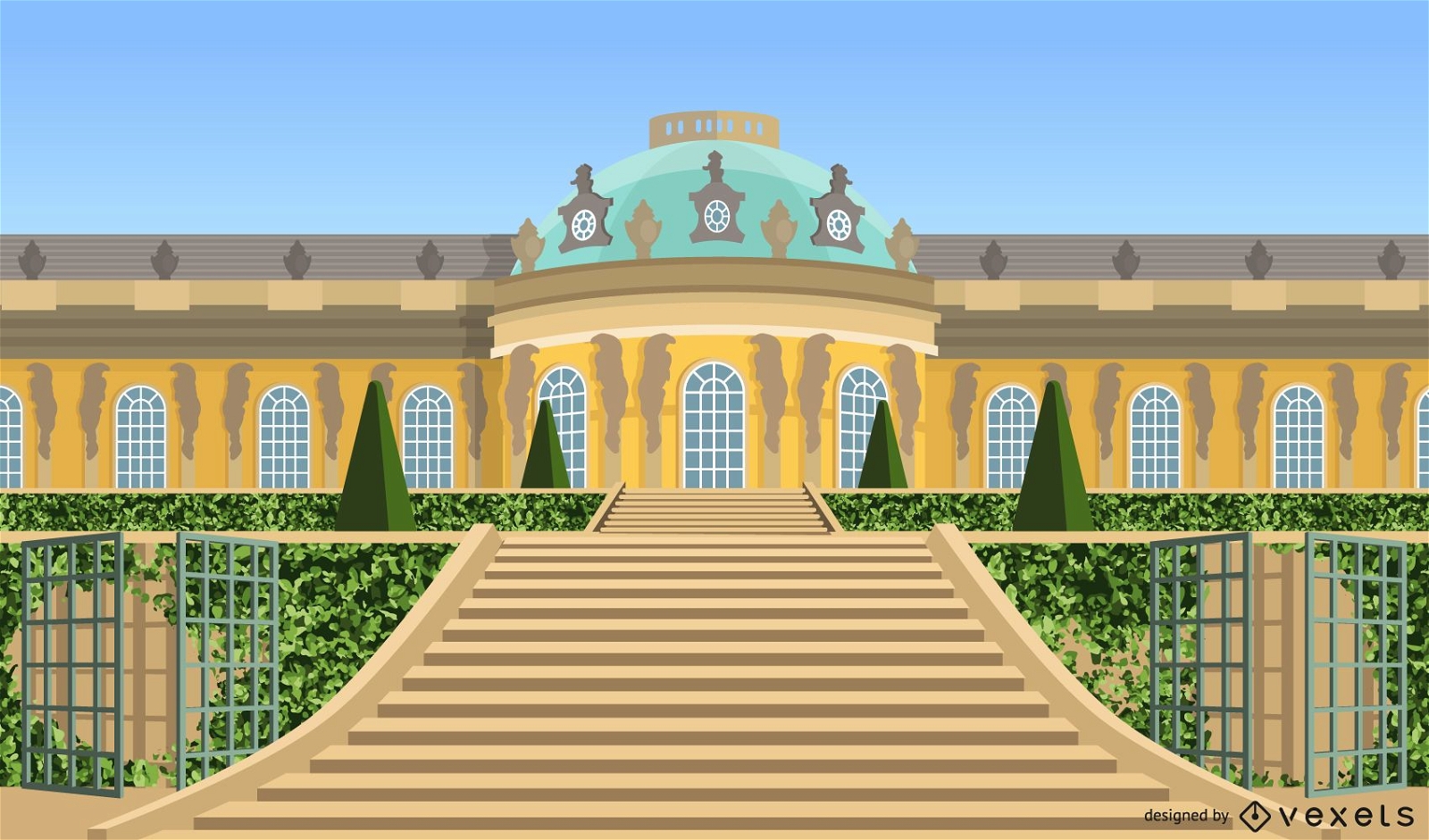 Sanssouci Palace Vector Design