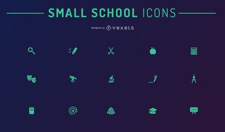 Small school icons set Small school icons set