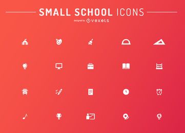 Conjunto de ícones de escola minimalista Conjunto de ícones de escola minimalista