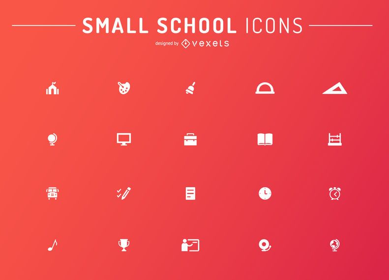 Minimalist school icons set Minimalist school icons set