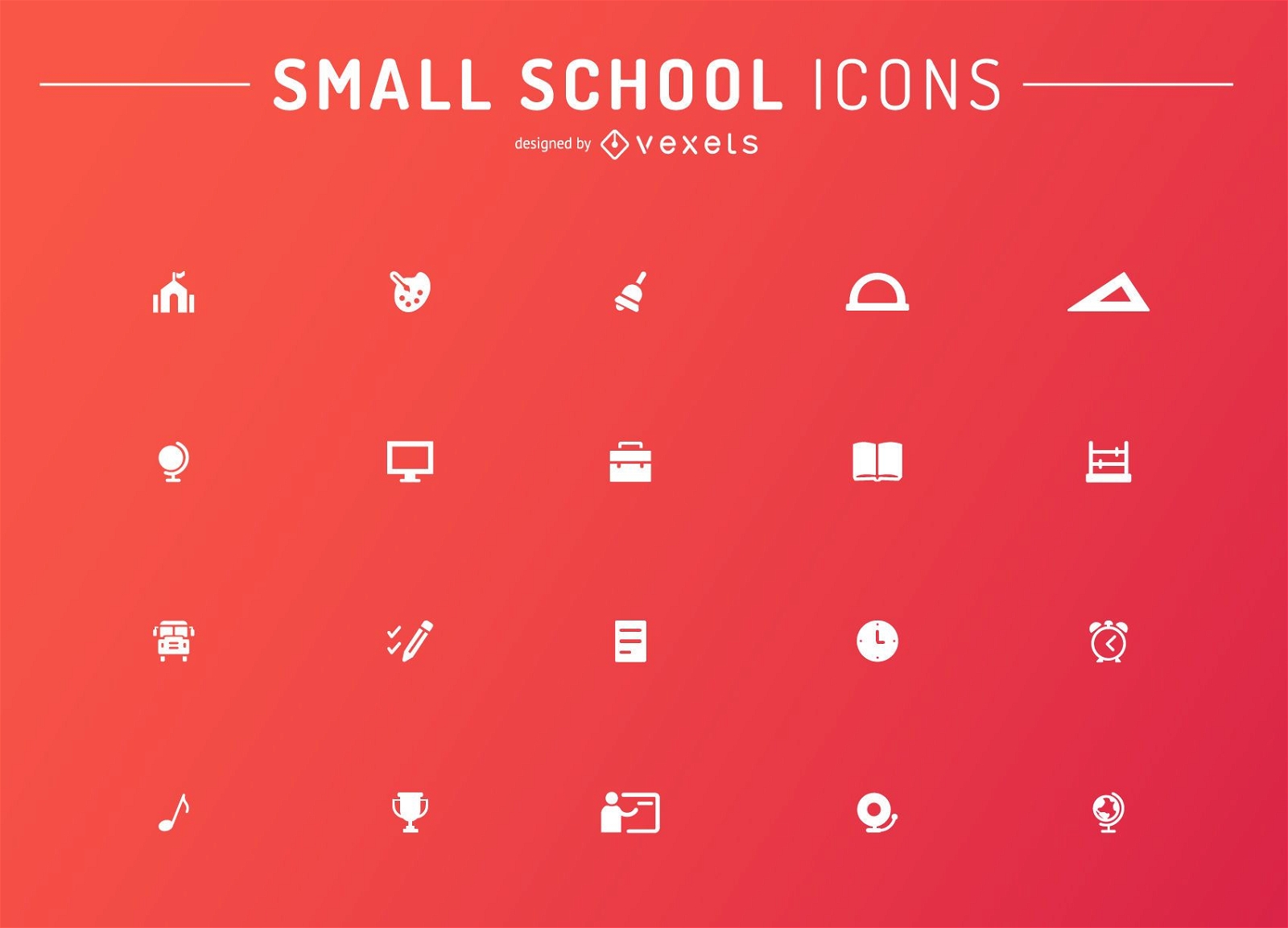 Conjunto de ícones escolares minimalistas