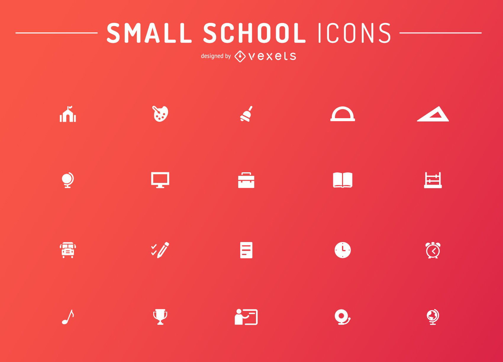Conjunto de iconos de escuela minimalista