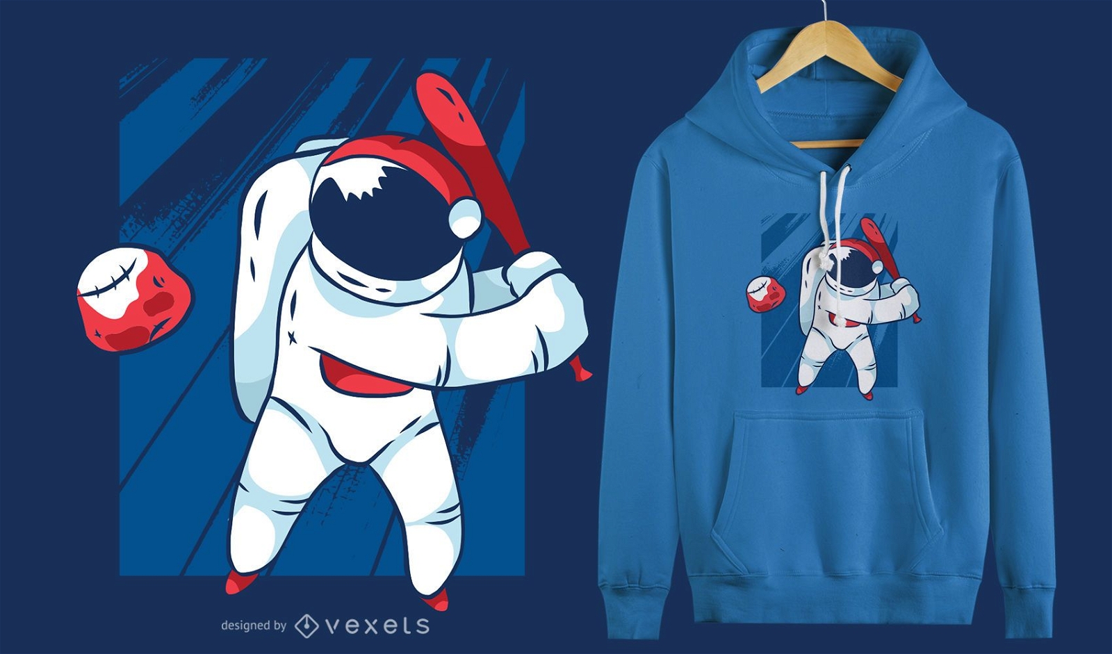 Design de camiseta de beisebol de astronauta