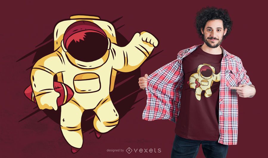 Design de t-shirt de futebol de astronauta Design de t-shirt de futebol de astronauta