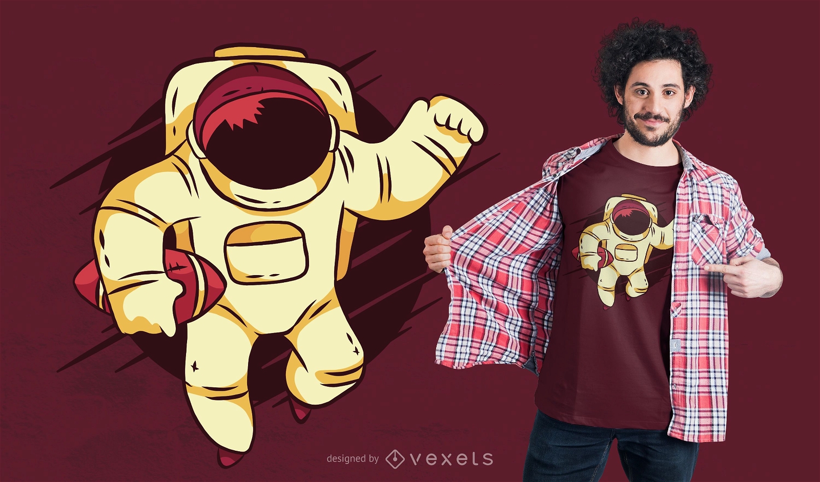 Astronauten-Fußball-T-Shirt-Design
