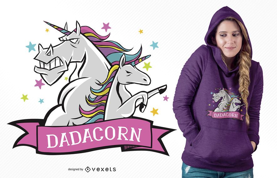 Projeto do t-shirt do unicórnio do paizinho Projeto do t-shirt do unicórnio do paizinho