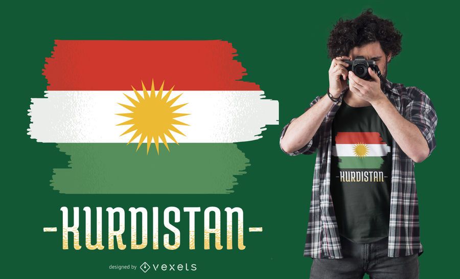Diseño de camiseta de la bandera de Kurdistán Diseño de camiseta de la bandera de Kurdistán