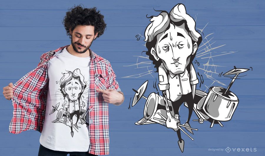 Diseño de la camiseta del ejemplo del batería Diseño de la camiseta del ejemplo del batería