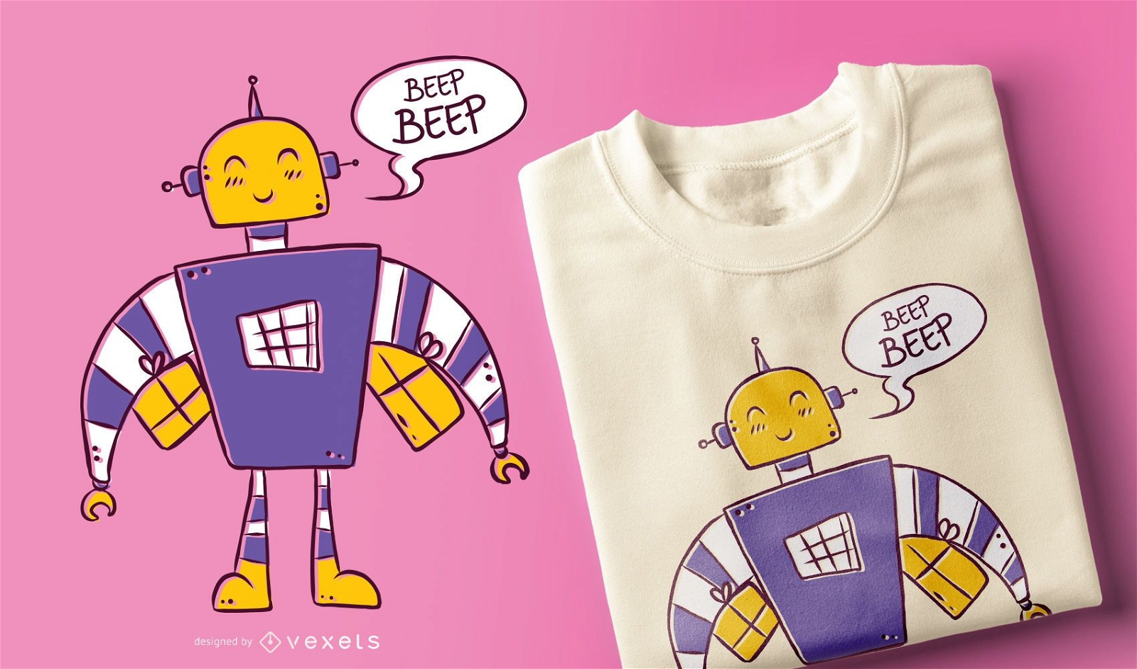 Dise?o de camiseta beep beep robot