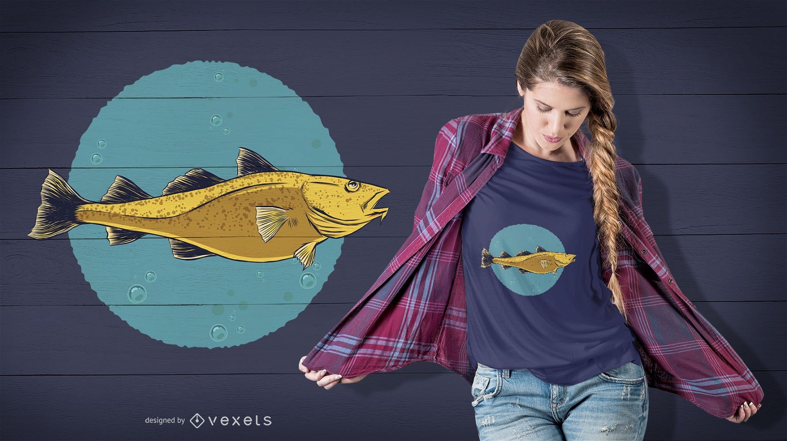 Design de camisetas Golden Fish