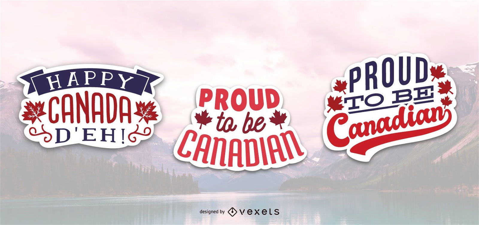Proud canadian sticker set