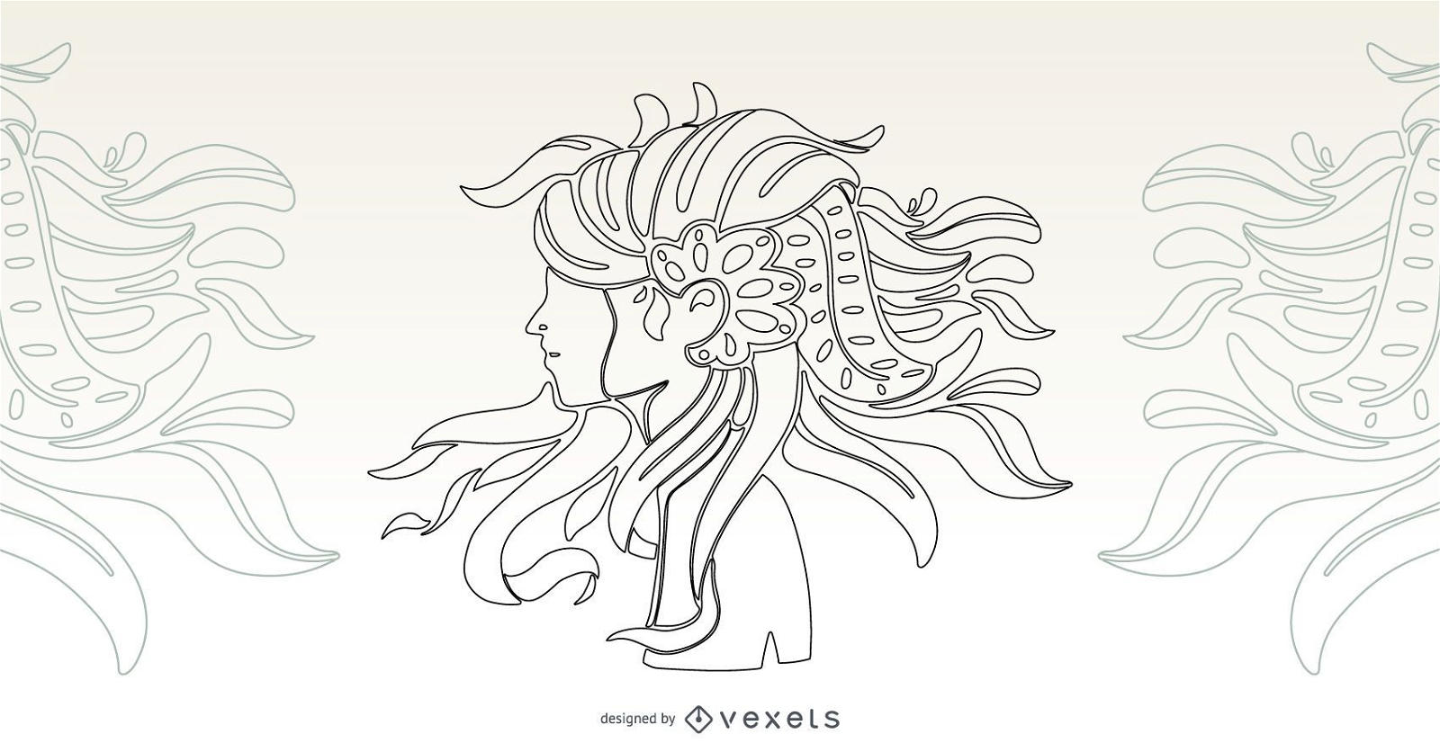 Desenho vetorial de pincelada de cabelo artístico
