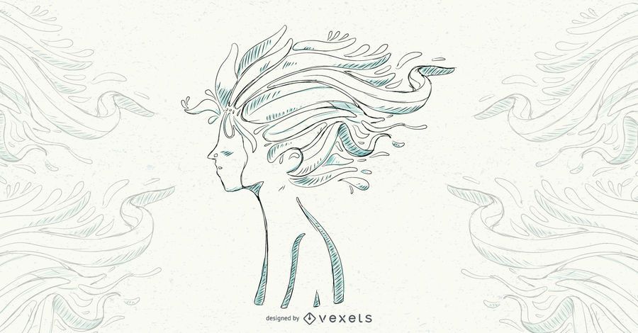 Boy Floral Hair Vector Illustration Boy Floral Hair Vector Illustration
