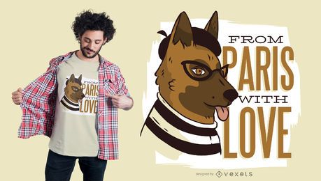 Paris dog t-shirt design Paris dog t-shirt design
