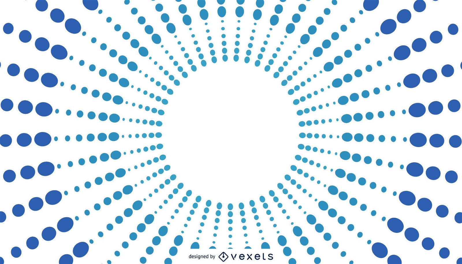 Blaues Sunburst-Hintergrunddesign