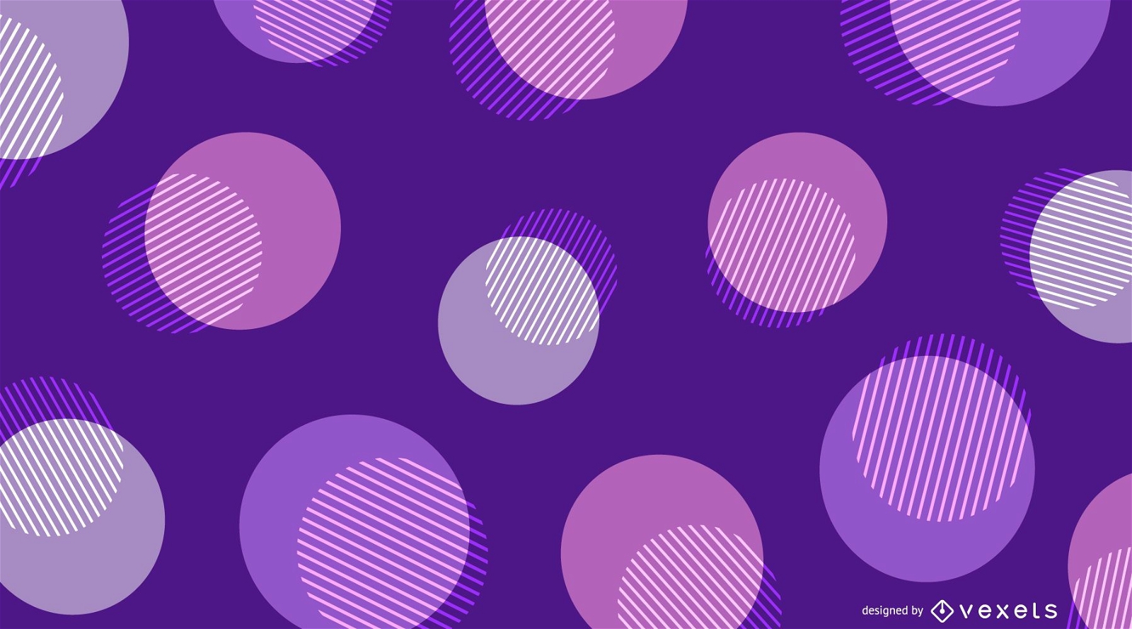 Formas de círculo en el diseño de fondo púrpura