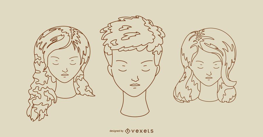 Women Haircut and Styles Set Women Haircut and Styles Set