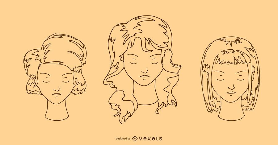Women's Hairstyle Design Set Women's Hairstyle Design Set
