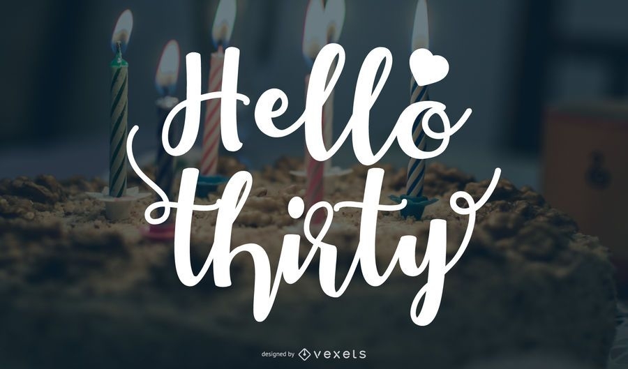 Hello Thirty Greeting Design Vector Download