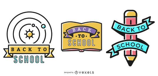 Zurück zu Schule-Zitat-Abzeichen-Set