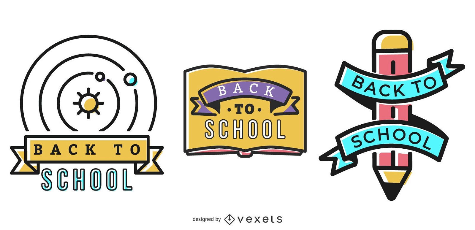 Back to School quote badges set