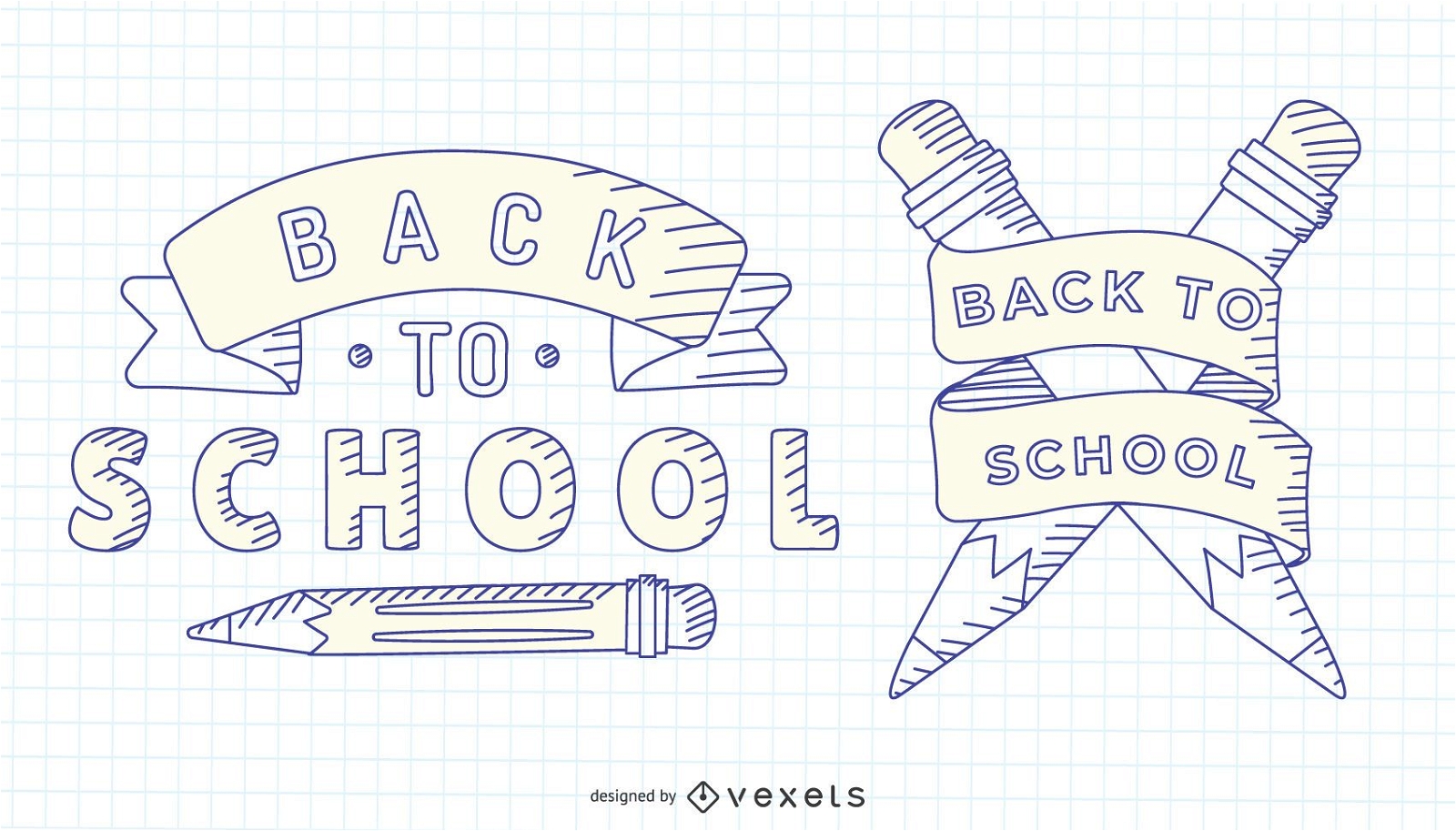 Back to school hand drawn label set