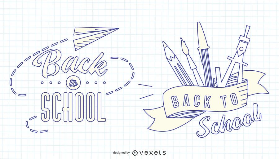 Back to School Stroke Badge Set Back to School Stroke Badge Set