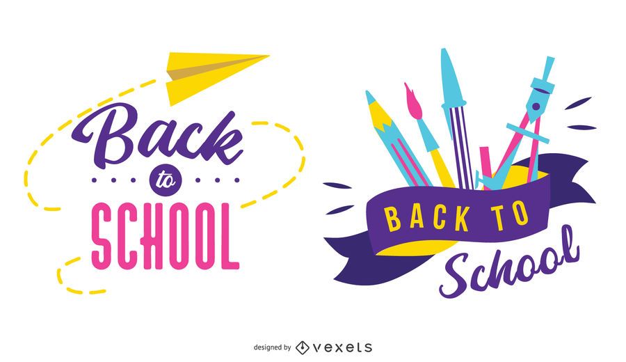 Back To School Badge Design Set Back To School Badge Design Set