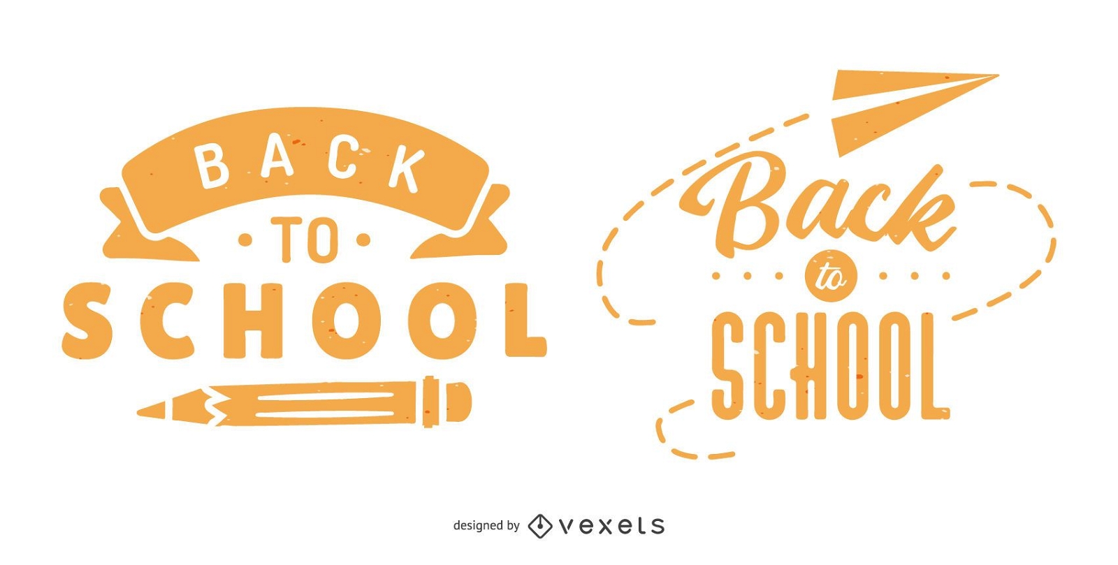 Back to School cut out badges set