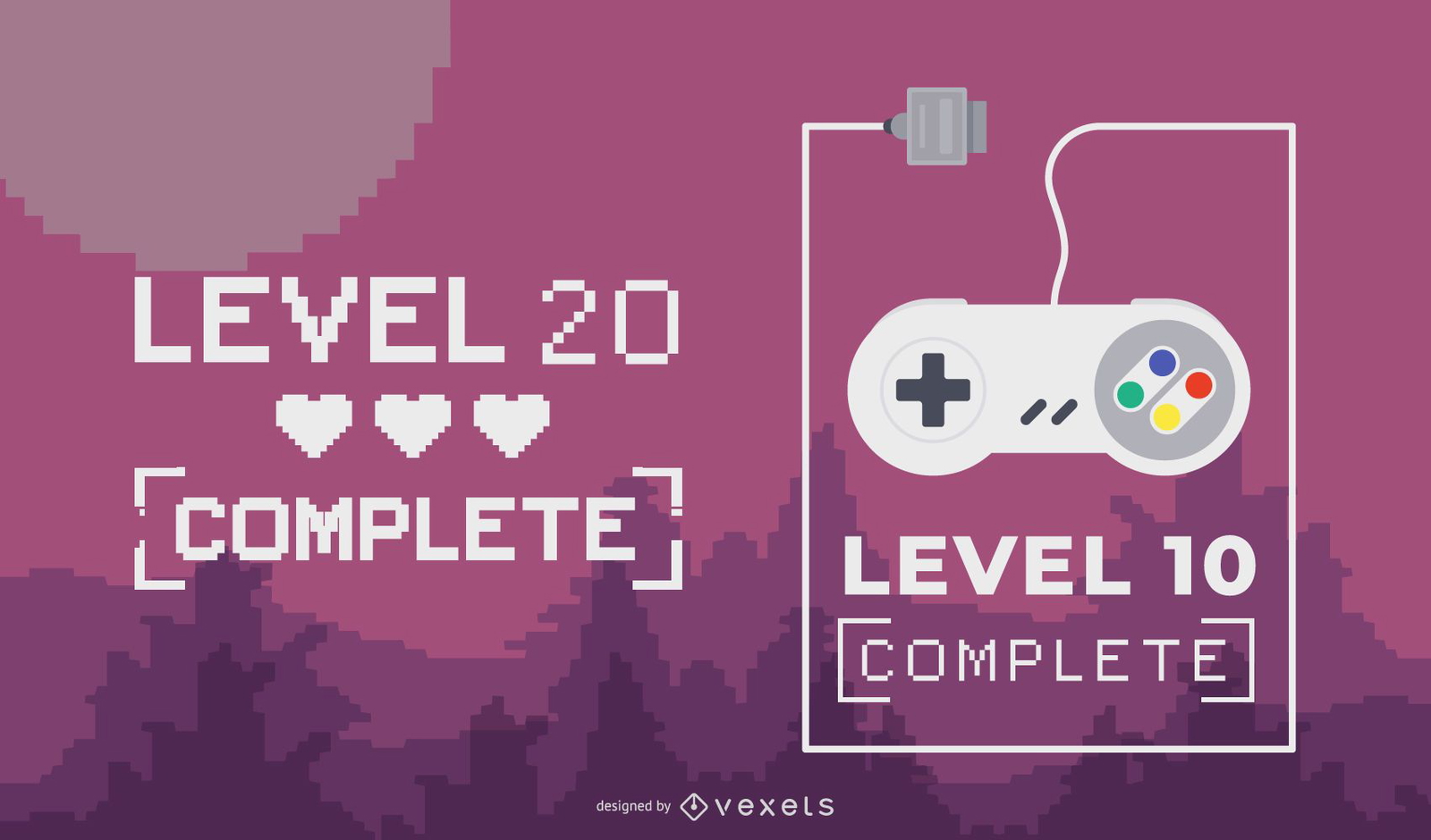 Game Level Complete Lettering Design 