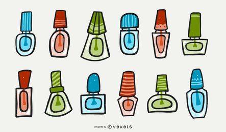Conjunto de desenhos de esmaltes para unhas