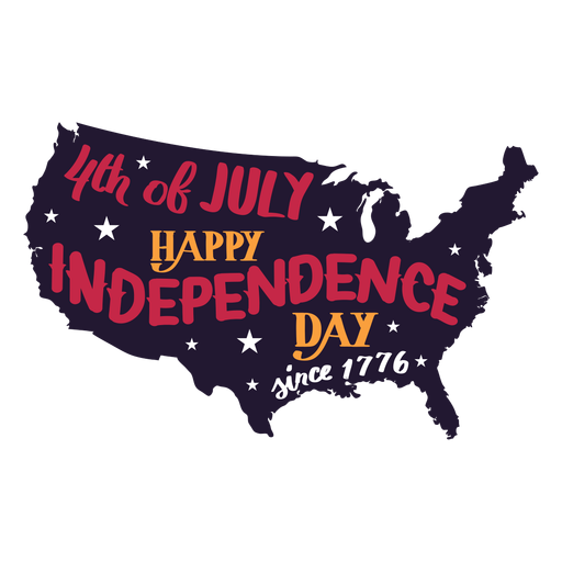 4th of july happy independence day since 1776 country map star sticker