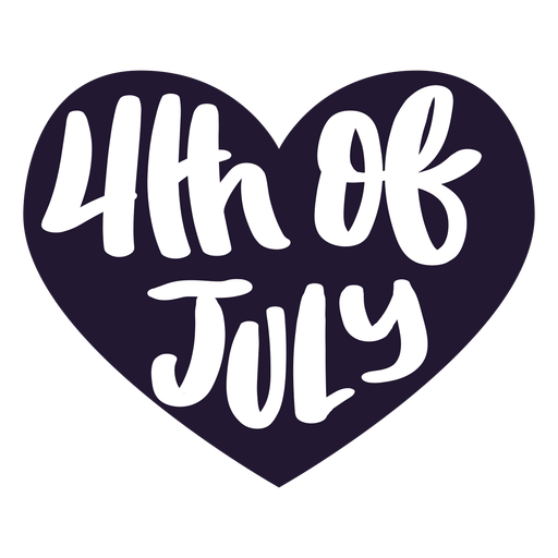 4th of july heart sticker PNG Design