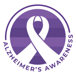 Alzheimer's awareness ribbon badge sticker PNG Design