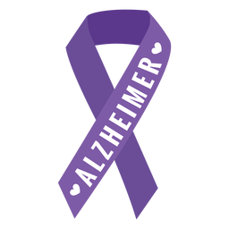 Alzheimer ribbon heart sticker PNG Design