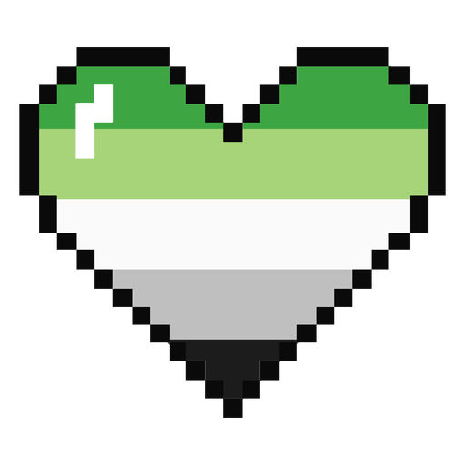 Aromantic agender heart stripe pixel flat