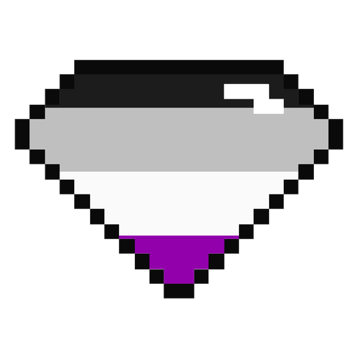 Asexual brillante diamante raya pixel plana