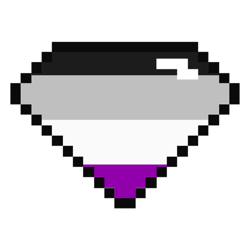 Asexual brilliant diamond stripe pixel flat PNG Design