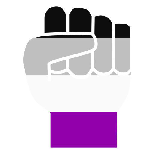 Asexual hand finger fist stripe flat PNG Design