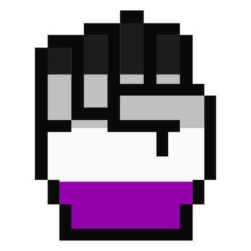 Asexual hand finger fist stripe pixel flat PNG Design