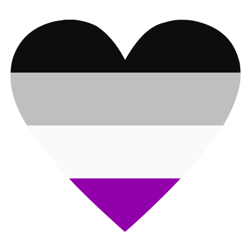 Asexueller Herzstreifen flach PNG-Design